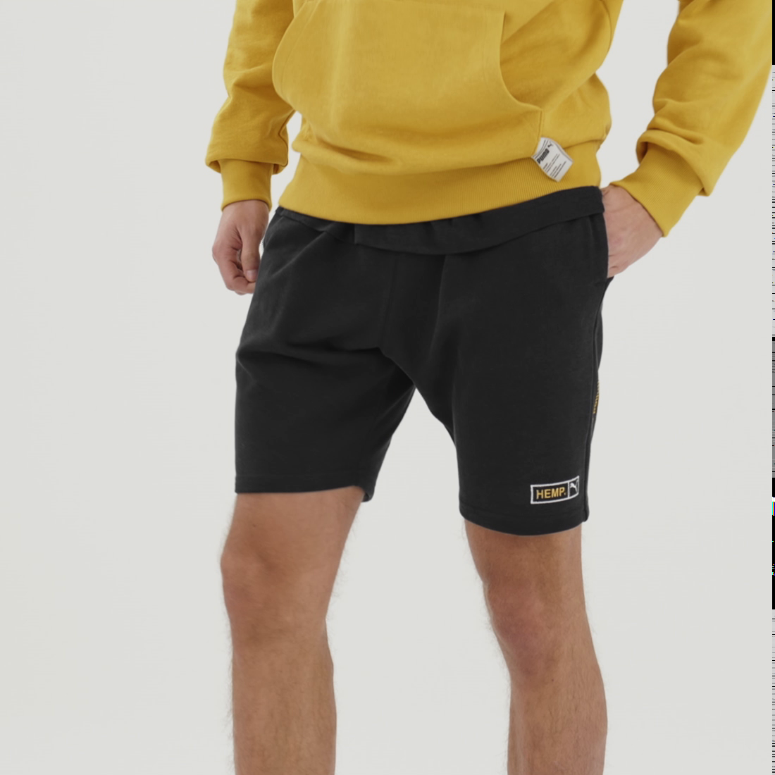 yellow puma shorts